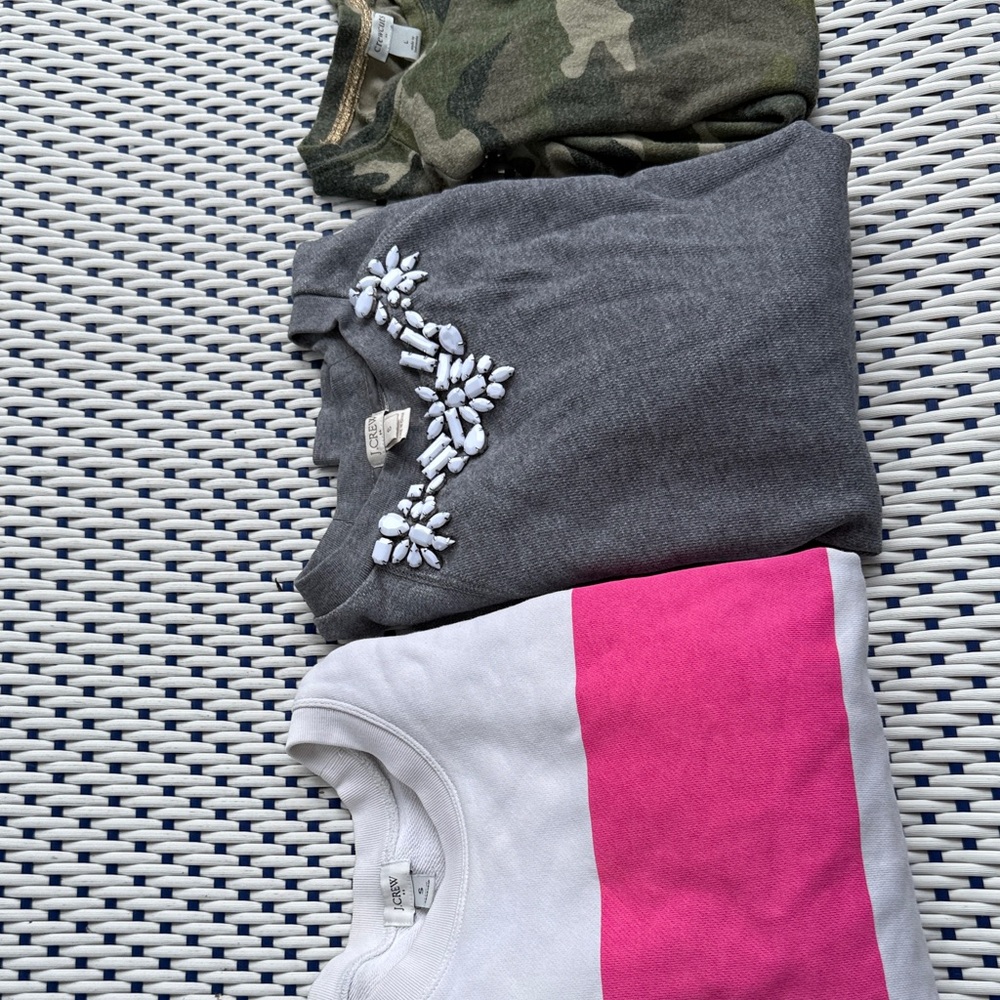 J Crew 3 sweatshirt bundle size L girls and small women